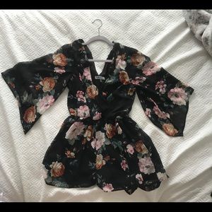Black/Floral Romper